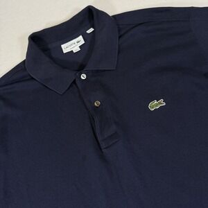 Lacoste Men's Size 7 EU XXL Navy Blue Short Sleeve 100% Cotton Golf Polo Shirt
